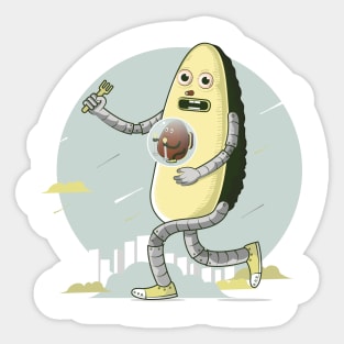 Avocado Robot Sticker